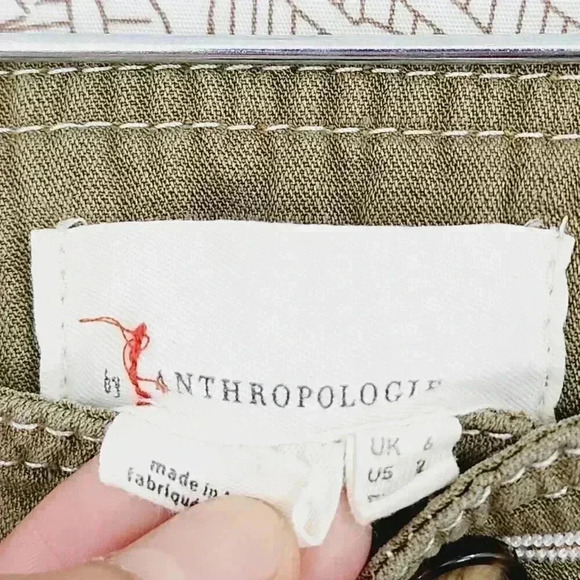 Anthropologie Women's Cropped Pants Ankle Snap Button Size 2 - Picture 6 of 9